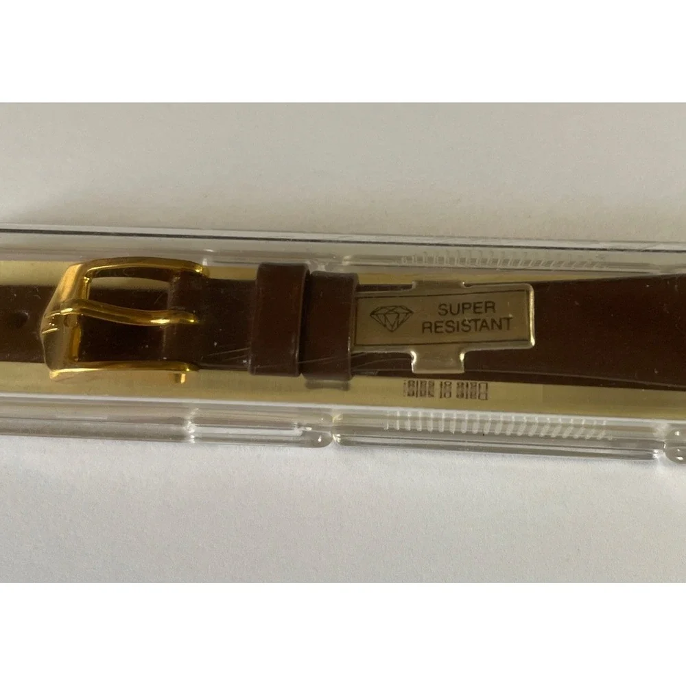 HIRSCH Luxury WATCH BAND Gold Buckle‎ Genuine Leather Super Resistant